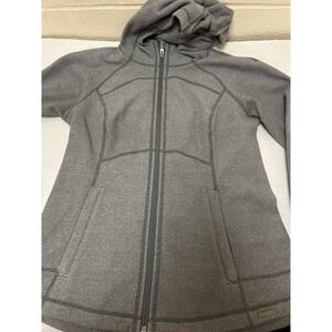 Prana Rockaway Hoodie Womens Small Gray Full Zip Up‎ Knit Pockets Casual Fleece